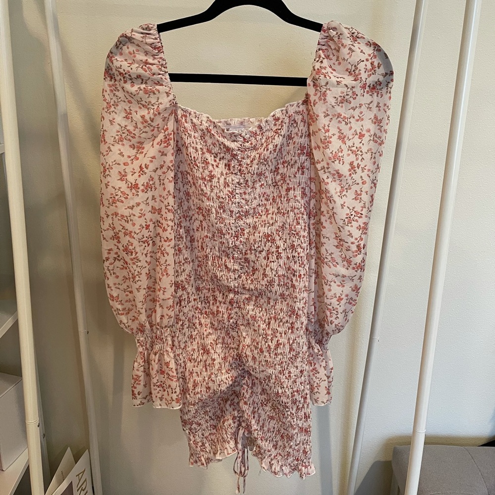 Ruched Floral Dress